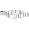 vidaXL Țarc c&acirc;ini 46 panouri negru 50x100 cm oțel vopsit electrostatic