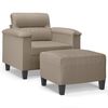 vidaXL Fotoliu canapea cu taburet, gri taupe, 60 cm, microfibră