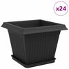 vidaXL Ghivece pentru plante 24 pcs Negru 28,5 x 28,5 x 22 cm Plastic