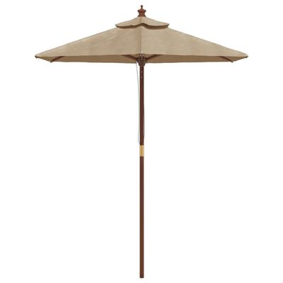 vidaXL Umbrelă de soare de grădină stâlp din lemn gri taupe 196x231 cm