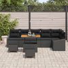 vidaXL Set de canapele pentru grădină cu pernă 9 pcs Negru Rattan poli