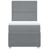 vidaXL Pat box spring cu saltea, gri deschis, 90x190 cm, textil