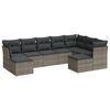 vidaXL Set canapele de grădină, 9 piese, cu perne, gri, poliratan