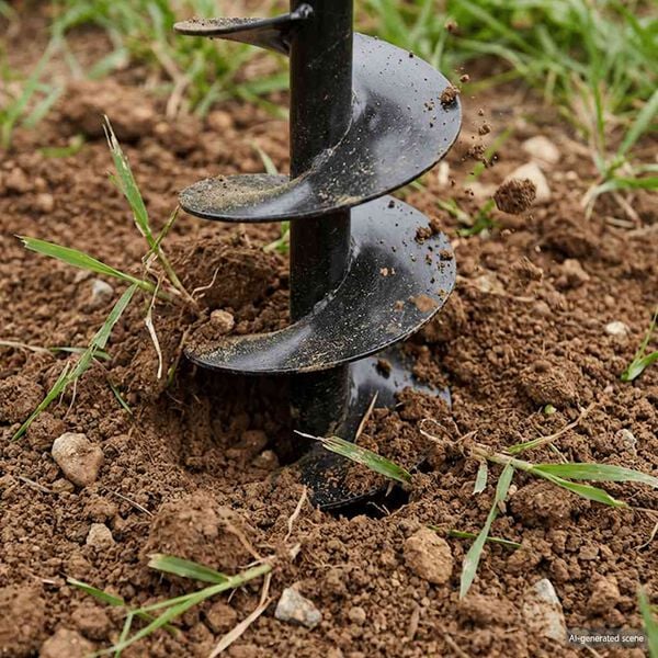 Burghiu de sol cu m&acirc;ner 150 mm cu tub prelungitor 9 m, oțel