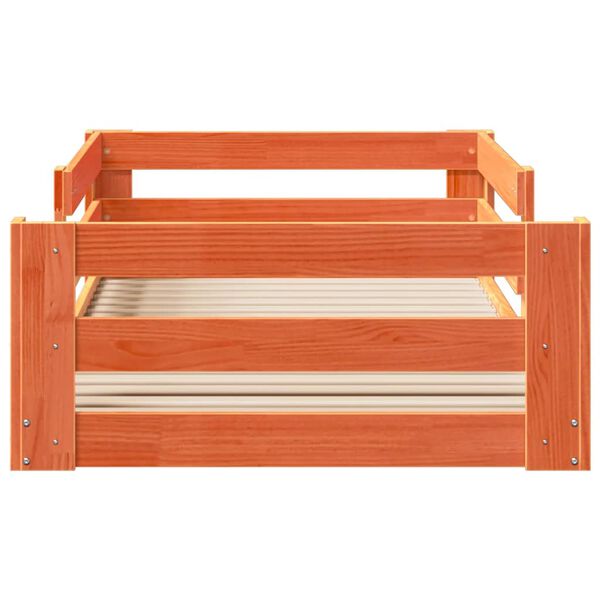 vidaXL Cadru de pat fără saltea maro ceruit 80x160 cm lemn masiv pin