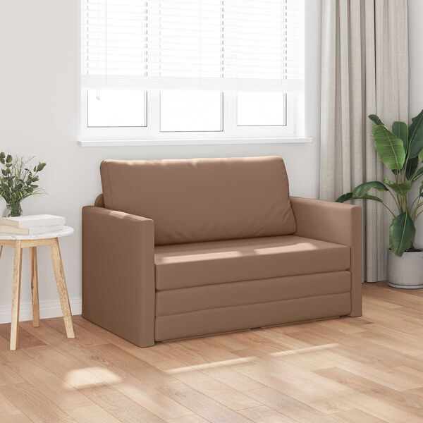 vidaXL Pat canapea 110cm Cappuccino Piele artificiala