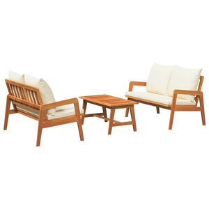 vidaXL Set bistro cu pernă 3 pcs Maro Lemn Solid de Acacia
