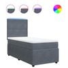 vidaXL Pat box spring cu saltea, gri &icirc;nchis, 100x200 cm, catifea