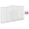 vidaXL Coșuri gabion arcuite, 6 buc, 400x50x220/240cm, fier galvanizat