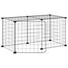vidaXL Cușcă animale de companie cu ușă, 8 panouri, negru 70x35x35cm oțel