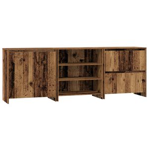 vidaXL Bufet cu sertar 3 pcs Lemn vechi 70 x 41 x 75 cm Lemn compozit
