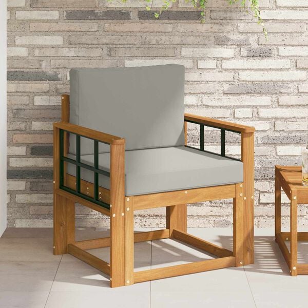 vidaXL Canapea de exterior Lemn de acacia solid și poliester