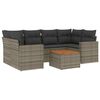 vidaXL Set canapele de grădină, 7 piese, cu perne, gri, poliratan