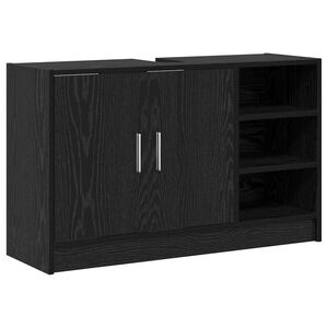 vidaXL Dulap de Baie cu ușă Stejar Negru 90 x 29 x 55 cm Lemn compozit