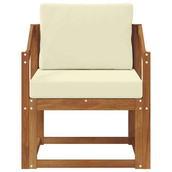 vidaXL Canapea de exterior Lemn de acacia solid și poliester natural