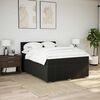 vidaXL Pat box spring cu saltea, negru, 140x190 cm, textil