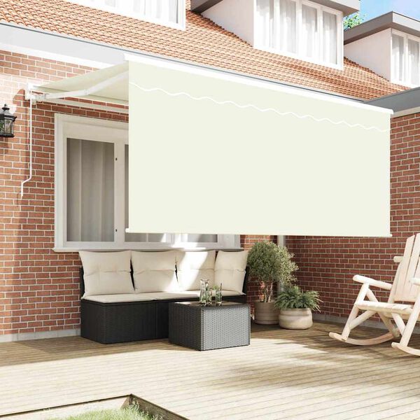 vidaXL Cortina Retractabilă Manual Crem 300 x 200 cm țesătură