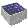vidaXL Noptieră cu LED infinity, gri beton, 40x40x30 cm