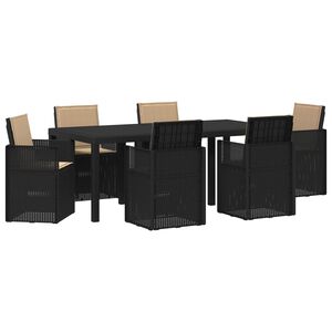 vidaXL Set de masă pentru grădină cu pernă 7 pcs Antracit și Taupe PP