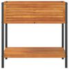 vidaXL Jardinieră de grădină cu raft 80x45x80cm lemn masiv acacia/oțel