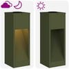 vidaXL Lampa de parcurs LED solar 2 pcs Verde măsliniu
