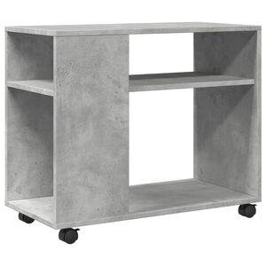 vidaXL Masă laterală cu roți, gri beton, 70x35x60 cm, lemn prelucrat