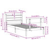 vidaXL Cadru de pat fără saltea, alb, 75x190 cm, lemn masiv de pin