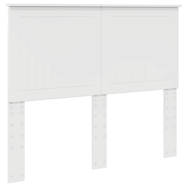vidaXL Tăblie cap cu headboard Alb Lucios 135 cm Lemn compozit
