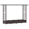 vidaXL Pat Ridicat cu Trellis și Acoperiș Maro 203 x 40 x 121 cm PP
