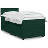 vidaXL Pat box spring cu saltea, verde &icirc;nchis, 90x200 cm, catifea
