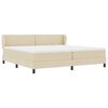 vidaXL Pat cu arcuri cu saltea cu headboard Crem 200 x 200 cm țesătură