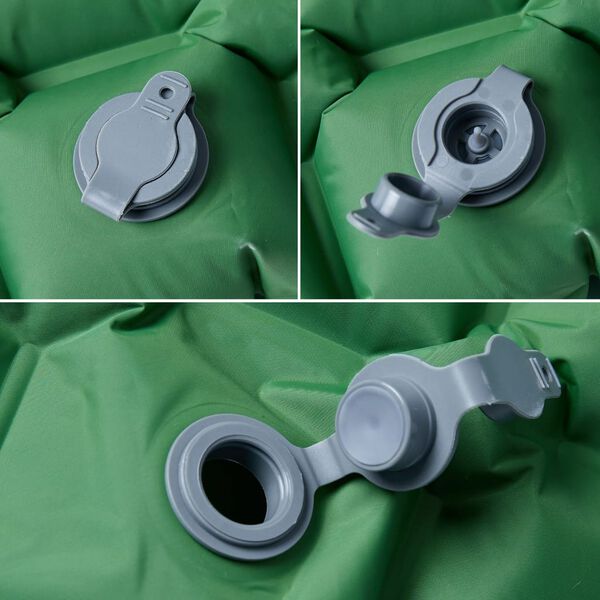 vidaXL Saltea gonflabilă de camping, 1 persoană, verde, 190x58x6 cm