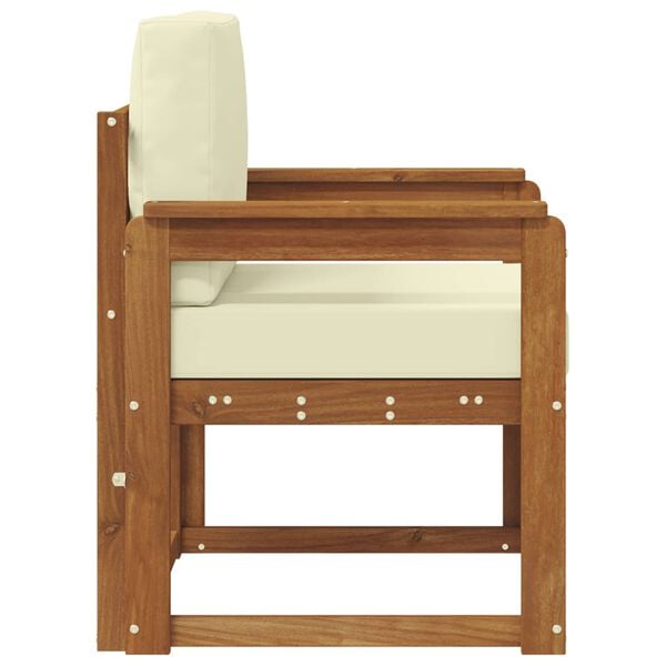 vidaXL Canapea de exterior Lemn de acacia solid și poliester natural