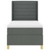 vidaXL Pat cu arcuri cu saltea cu headboard Gri 90 x 190 cm țesătură