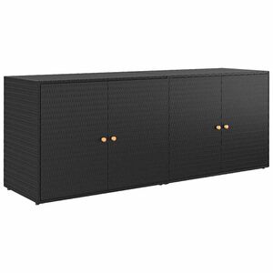 vidaXL Dulap de grădină, negru, 198x55,5x80 cm, poliratan