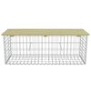 vidaXL Bancă gabion, 120 cm, oțel galvanizat și lemn de pin