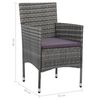 vidaXL Set mobilier de grădină, 5 piese, gri