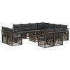 vidaXL Set de canapele pentru grădină 12 pcs Gri poliratan