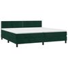 vidaXL Pat box spring cu saltea, verde &icirc;nchis, 200x200 cm, catifea