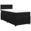 vidaXL Pat box spring cu saltea, negru, 100x200 cm, catifea