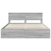 vidaXL Cadru de pat cu headboard Gri Sonoma 200 x 200 cm Lemn compozit
