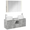 vidaXL Set dulap baie 4 pcs Gri Beton Lemn prelucrat