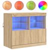 vidaXL Servantă cu lumini LED, stejar sonoma, 81x37x67 cm