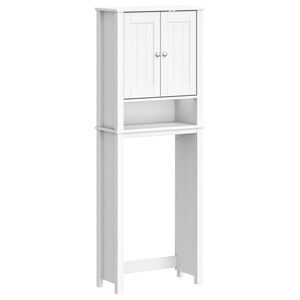 vidaXL Depozitare deasupra toaletei &bdquo;BERG&rdquo; alb 60x27x164,5 cm lemn