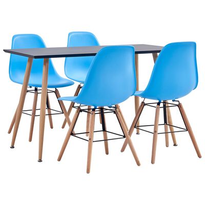 vidaXL Set mobilier de bucătărie, 5 piese, albastru, material plastic