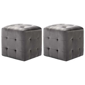 vidaXL Noptiere, 2 buc., gri, 30 x 30 x 30 cm, țesătură din catifea
