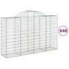 vidaXL Coșuri gabion arcuite 40 buc, 200x50x120/140cm, fier galvanizat