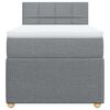 vidaXL Pat box spring cu saltea, gri deschis, 90x190 cm, textil