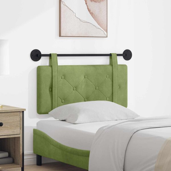 vidaXL Cap de pat suspendat Verde deschis 100 x 55 x 5 cm Catifea
