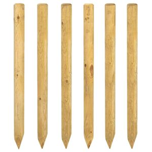 vidaXL St&acirc;lpi de Gard 6 buc. Maro 150 cm Lemn masiv de pin